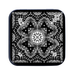 Mandala Calming Coloring Page Square Metal Box (black) by Sarkoni