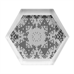 Mandala Calming Coloring Page Hexagon Wood Jewelry Box Front