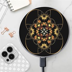 Fractal Stained Glass Ornate Wireless Fast Charger(white) by Sarkoni