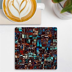 Stained Glass Mosaic Abstract Uv Print Square Tile Coaster  by Sarkoni