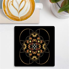 Fractal Stained Glass Ornate Uv Print Square Tile Coaster  by Sarkoni