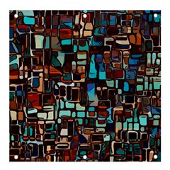 Stained Glass Mosaic Abstract Banner And Sign 4  X 4  by Sarkoni