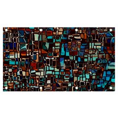 Stained Glass Mosaic Abstract Banner And Sign 7  X 4  by Sarkoni