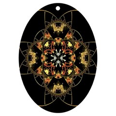 Fractal Stained Glass Ornate Uv Print Acrylic Ornament Oval