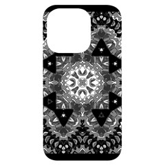 Mandala Calming Coloring Page iPhone 14 Pro Black UV Print Case