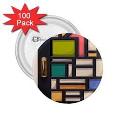 Door Stained Glass Stained Glass 2 25  Buttons (100 Pack) 