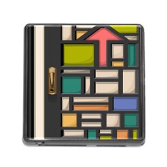 Door Stained Glass Stained Glass Memory Card Reader (square 5 Slot) by Sarkoni