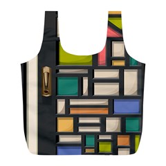 Door Stained Glass Stained Glass Full Print Recycle Bag (l) by Sarkoni