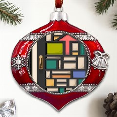 Door Stained Glass Stained Glass Metal Snowflake And Bell Red Ornament by Sarkoni