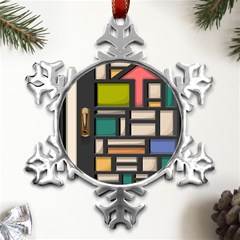 Door Stained Glass Stained Glass Metal Small Snowflake Ornament by Sarkoni