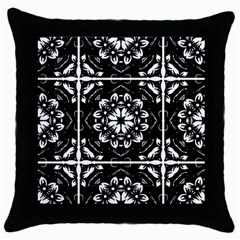 Kaleidoscope Mandala Art Throw Pillow Case (black) by Sarkoni