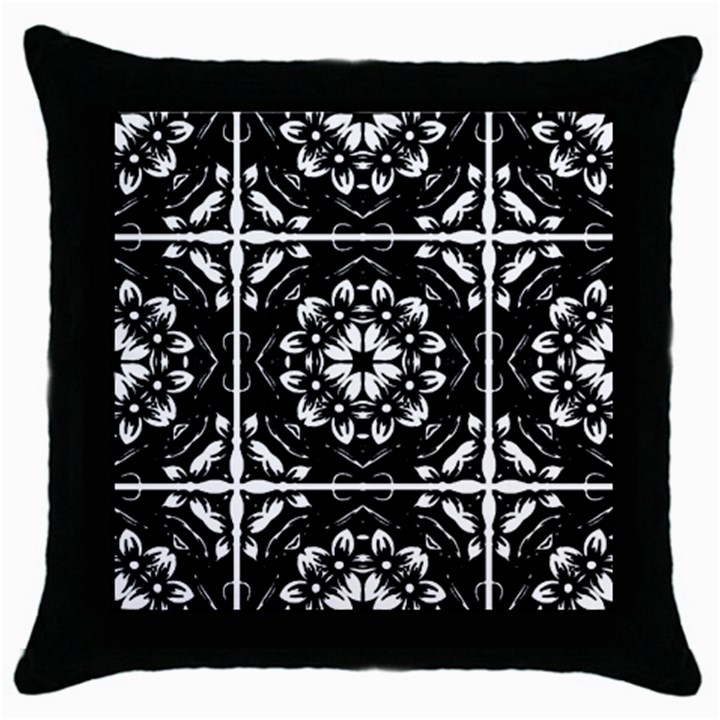 Kaleidoscope Mandala Art Throw Pillow Case (Black)