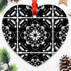 Kaleidoscope Mandala Art Heart Ornament (two Sides) by Sarkoni