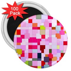 The Framework Paintings Square 3  Magnets (100 Pack) by Sarkoni