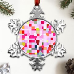 The Framework Paintings Square Metal Small Snowflake Ornament by Sarkoni