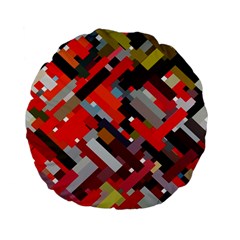 Maze Mazes Fabric Fabrics Color Standard 15  Premium Flano Round Cushions by Sarkoni