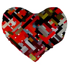 Maze Mazes Fabric Fabrics Color Large 19  Premium Flano Heart Shape Cushions by Sarkoni