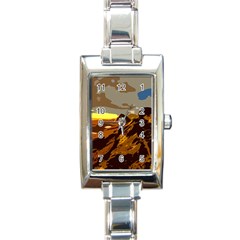 Scotland Monti Mountains Mountain Rectangle Italian Charm Watch by Sarkoni