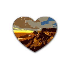 Scotland Monti Mountains Mountain Rubber Heart Coaster (4 Pack) by Sarkoni