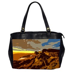 Scotland Monti Mountains Mountain Oversize Office Handbag (2 Sides) by Sarkoni