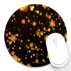 Background Black Blur Colorful Round Mousepad