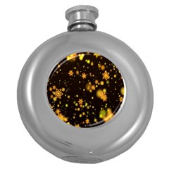 Background Black Blur Colorful Round Hip Flask (5 oz)