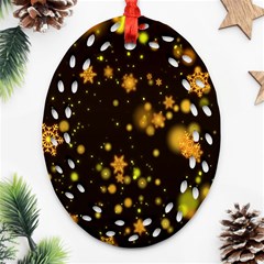 Background Black Blur Colorful Oval Filigree Ornament (Two Sides)