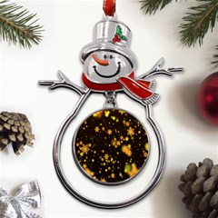 Background Black Blur Colorful Metal Snowman Ornament