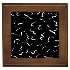 Scribbles Lines Drawing Picture Framed Tile by Sarkoni