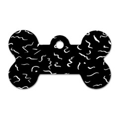 Scribbles Lines Drawing Picture Dog Tag Bone (one Side) by Sarkoni