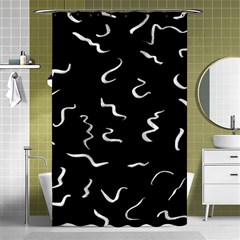 Scribbles Lines Drawing Picture Shower Curtain 48  X 72  (small)  by Sarkoni