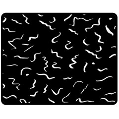 Scribbles Lines Drawing Picture Two Sides Fleece Blanket (medium) by Sarkoni