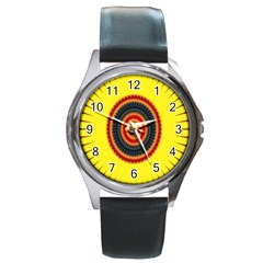 Art Decoration Wallpaper Bright Round Metal Watch by Sarkoni