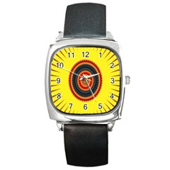 Art Decoration Wallpaper Bright Square Metal Watch by Sarkoni