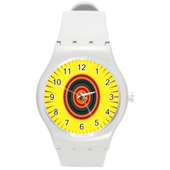 Art Decoration Wallpaper Bright Round Plastic Sport Watch (m) by Sarkoni