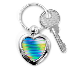 Wave Rainbow Bright Texture Key Chain (heart) by Sarkoni