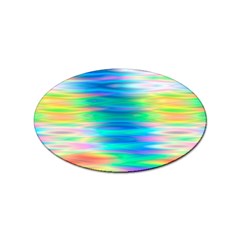 Wave Rainbow Bright Texture Sticker (oval) by Sarkoni