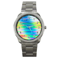 Wave Rainbow Bright Texture Sport Metal Watch by Sarkoni