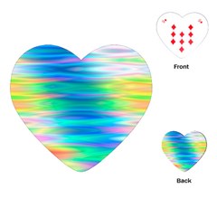 Wave Rainbow Bright Texture Playing Cards Single Design (heart)