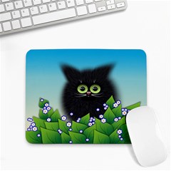 Kitten Black Furry Illustration Small Mousepad by Sarkoni