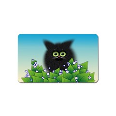 Kitten Black Furry Illustration Magnet (name Card) by Sarkoni