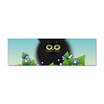 Kitten Black Furry Illustration Sticker Bumper (100 pack) Front