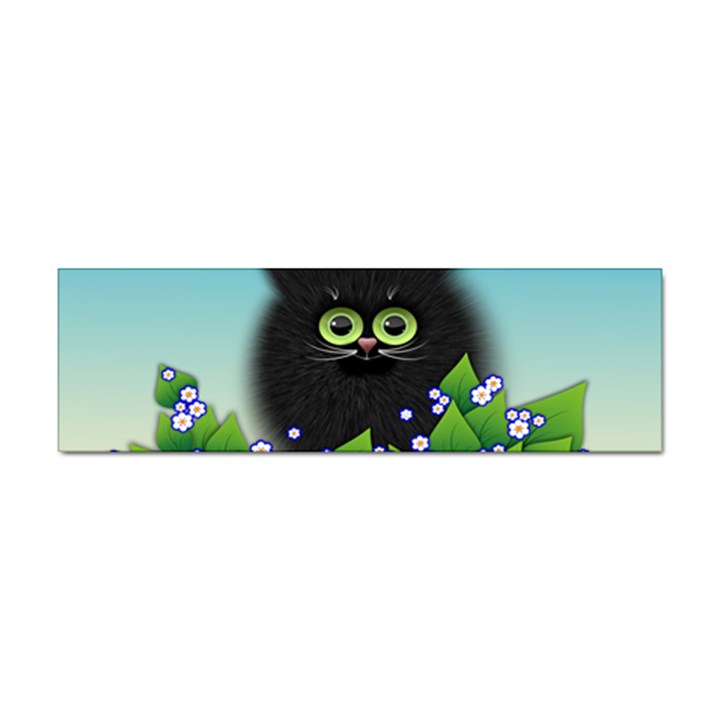 Kitten Black Furry Illustration Sticker Bumper (100 pack)