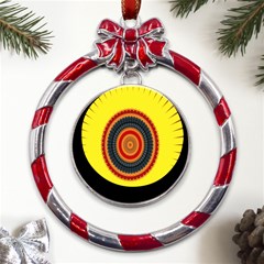 Art Decoration Wallpaper Bright Metal Red Ribbon Round Ornament by Sarkoni