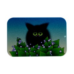 Kitten Black Furry Illustration Open Lid Metal Box (silver)   by Sarkoni