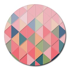 Background Geometric Triangle Round Mousepad by Sarkoni