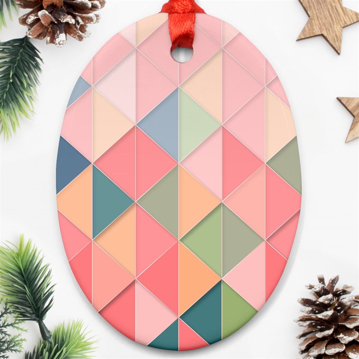 Background Geometric Triangle Ornament (Oval)