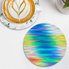 Wave Rainbow Bright Texture Uv Print Round Tile Coaster by Sarkoni