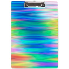 Wave Rainbow Bright Texture A4 Acrylic Clipboard by Sarkoni