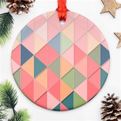 Background Geometric Triangle Round Ornament (two Sides) by Sarkoni